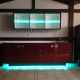 Highbord für Vinothek mit RGB Farbmodul