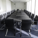Konferenztisch, Material: Arpa fenix schwarz matt mit Einbauconnectoren
