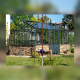 Gartenhaus mit Sockel aus rotem Klinker