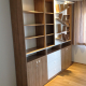 Schrank nach Kundenwunsch, Kirschbaum/weiß hochglanz mit Schiebeelement